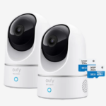 eufy WiFi & USB Powered 2K Indoor Camera Pan & Tilt (Incl 2 x Cameras and  2 x Micro SD 32GB)