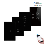 Eachen Smart Touch Light Switch - WiFi (No Neutral Req.) – 4 Gang – Black