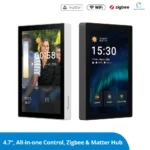 Sonoff NS-Panel Pro 120 smart home touchscreen control panel with built-in Zigbee hub for device automation and live camera monitoring