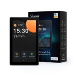 Sonoff NS-Panel Pro 120 smart home touchscreen control panel with built-in Zigbee hub for device automation and live camera monitoring in grey