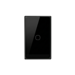 Front-facing SONOFF T6 1 channel smart touch light switch in black glass finish