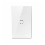 Front-facing SONOFF T6 1 channel smart touch light switch in white glass finish