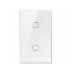 Front-facing SONOFF T6 2 channel smart touch light switch in white glass finish
