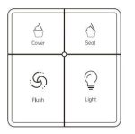 smart toilet wall control panel flush light seat control 955B