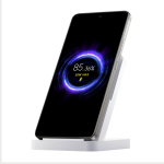 Xiaomi 50W Wireless Charging Stand Pro holding smartphone vertically