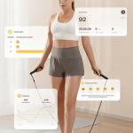 Xiaomi Smart Jump Rope displaying jump count and workout data