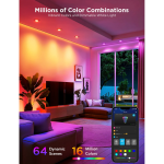 Govee GU10 RGBWW smart bulbs displaying colourful LED lighting effects