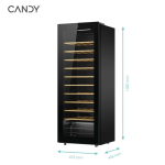 Candy 58-Bottle Monozone Wine Cooler with 10 Beechwood Shelves