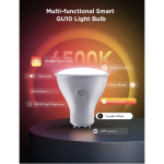 Govee GU10 RGBWW smart bulbs creating colourful music-sync lighting effects