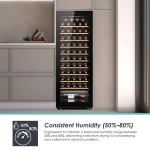 Candy 58-Bottle Monozone Wine Cooler with 10 Beechwood Shelves - Image 3