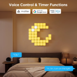 Govee Smart Mini Panel Lights | RGBIC Modular Smart LED Wall Lighting Starter Kit - Image 2