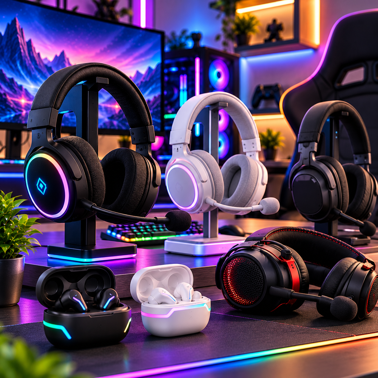 Gaming headsets with microphones, wireless gaming headphones and RGB gaming headsets at mUther South Africa