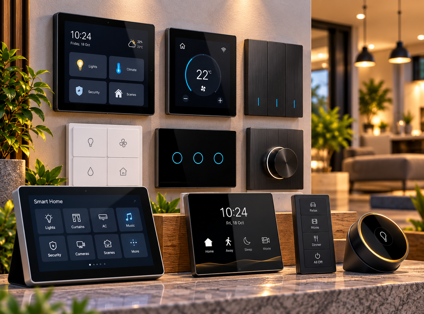 Smart home touchscreen wall panels and home automation controllers at mUther South Africa